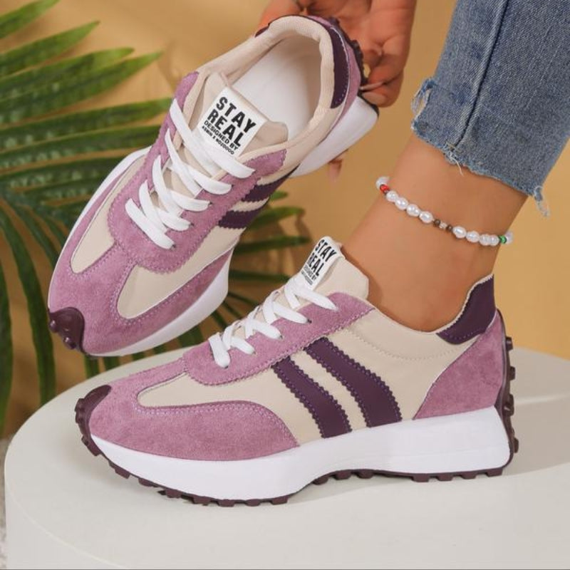 Damskie Retro Platformowe Sneakersy Biegowe Zamszowe Trenerki