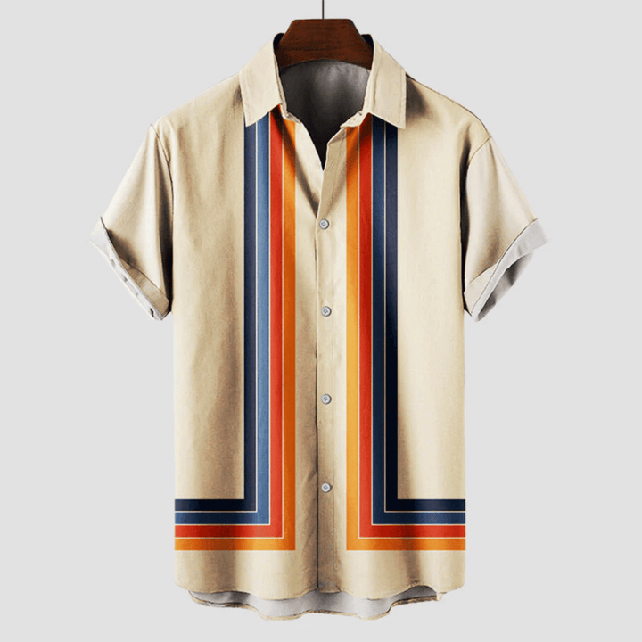 Męska retro koszula z krótkim rękawem w stylu casual na lato