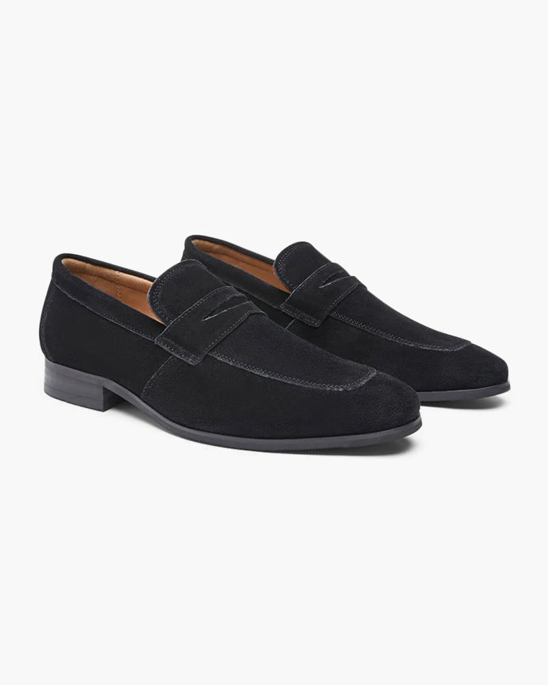 Męskie zamszowe mokasyny penny eleganckie buty o niskim profilu