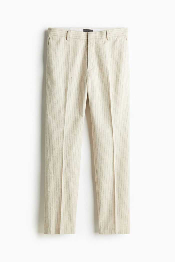Męskie Spodnie w Paski Eleganckie Smart Casual