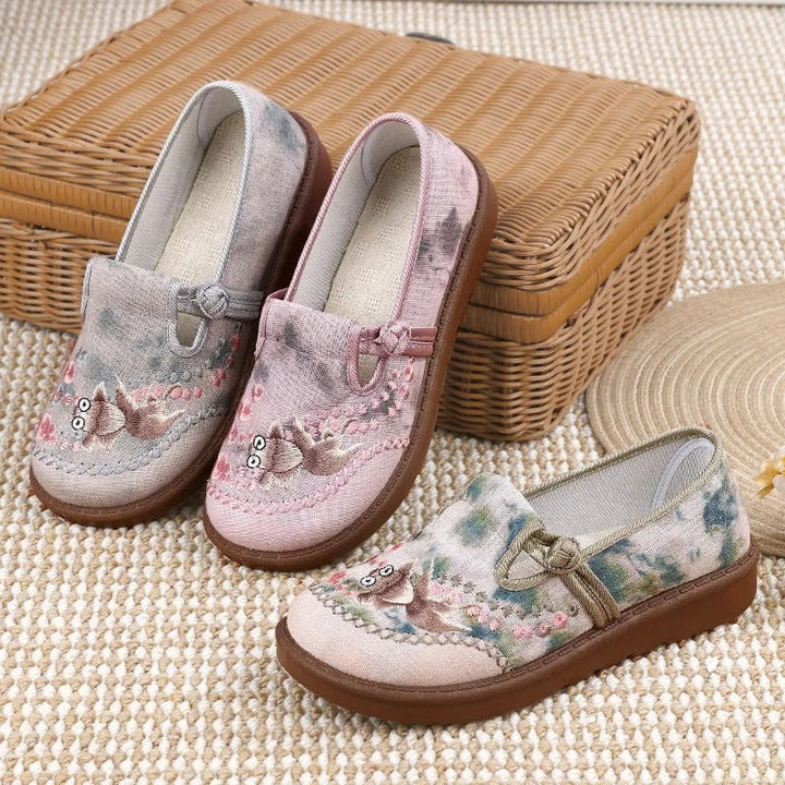 Damskie Slip-On Mokasyny z Wzorem – Wygodne Płaskie Buty do Pracy i na Weekend