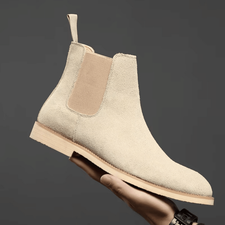 Męskie zamszowe buty klasyczne, wsuwane, w stylu ankle do codziennego i smart-casual
