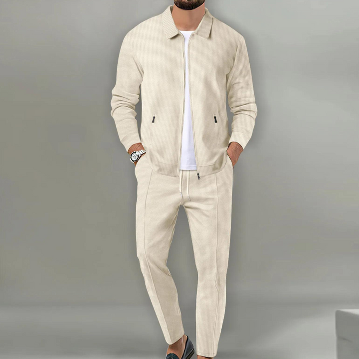 Męski Elegancki Casualowy Zestaw Garniturowy – Dopasowany, Wygodny, Stylowy, Chic, Uniwersalny, Inteligentny Strój na Co Dzień