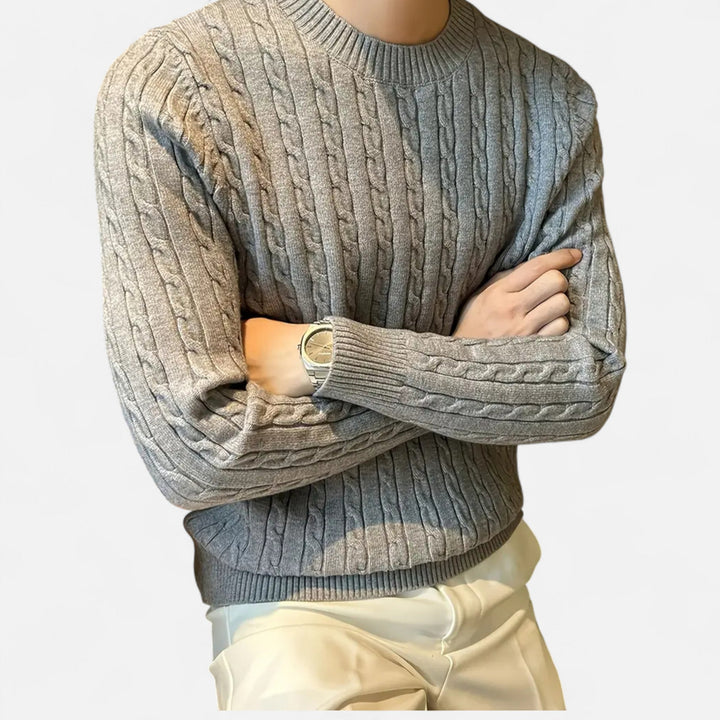 Valmonti | Męski Sweter z Rękawem Ribbed Knit