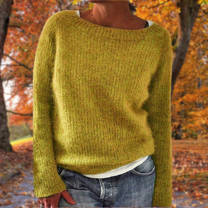 Damski klasyczny sweter z wełny merino Elegancka, ponadczasowa, ciepła odzież na jesień i zimę