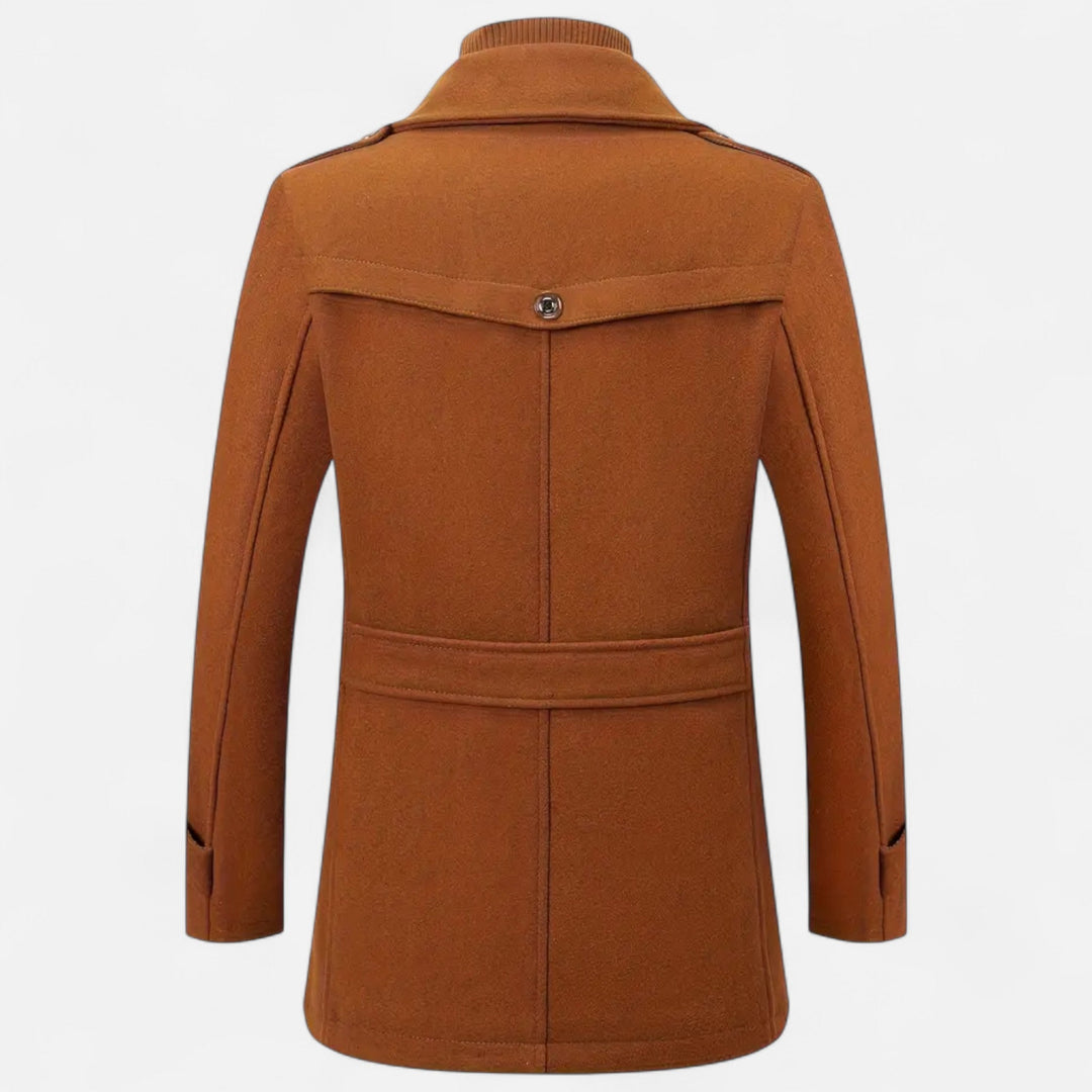 Valmonti | Męski płaszcz tweedowy slim-fit