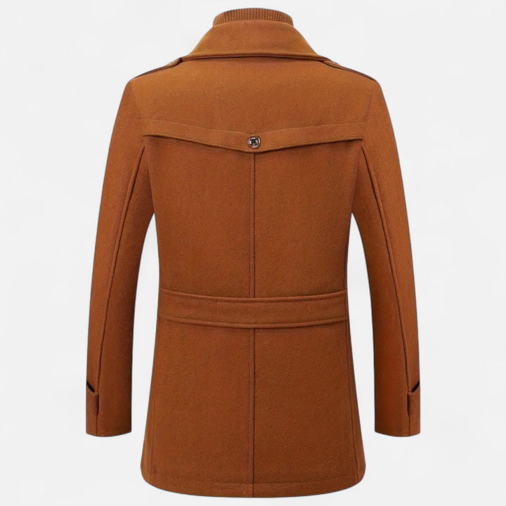Valmonti | Męski płaszcz tweedowy slim-fit
