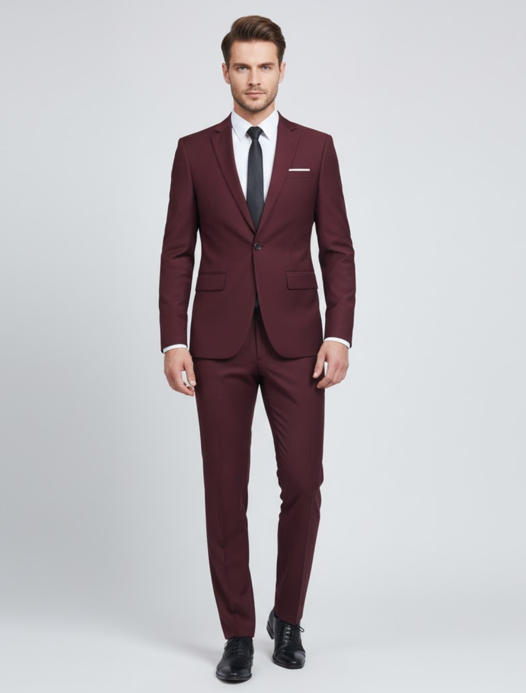 Męski Slim Fit Formalny Garnitur Dwu Częściowy