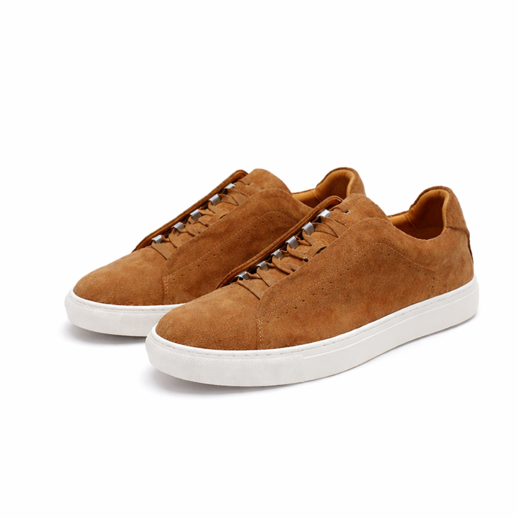 Męskie niskoprofilowe sneakersy na sznurówki Minimalistyczne, czyste trampki