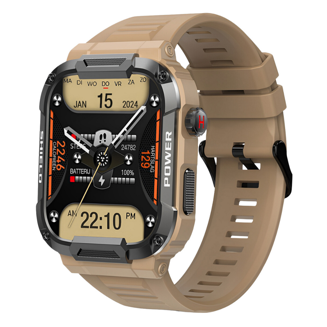 Męski Wytrzymały Smartwatch – Zewnętrzny Zegarek Fitness IP67 z 15-dniowym Czasem Czystym