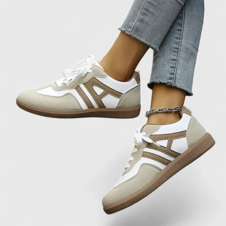 Damskie Retro Sneakersy na Sznurowanie Casuale na Co Dzień z Platformą