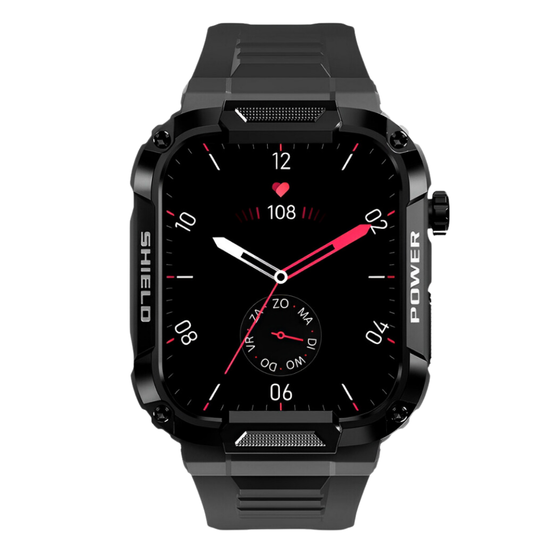 Męski Wytrzymały Smartwatch – Zewnętrzny Zegarek Fitness IP67 z 15-dniowym Czasem Czystym