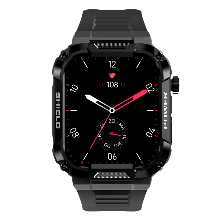 Męski Wytrzymały Smartwatch – Zewnętrzny Zegarek Fitness IP67 z 15-dniowym Czasem Czystym