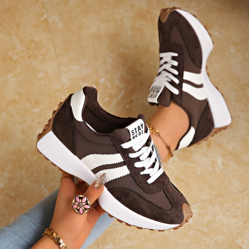 Damskie Retro Platformowe Sneakersy Biegowe Zamszowe Trenerki