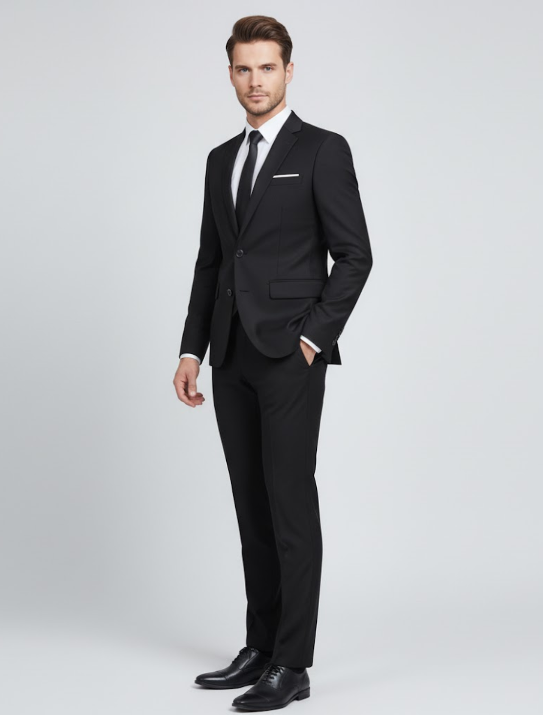 Męski Slim Fit Formalny Garnitur Dwu Częściowy