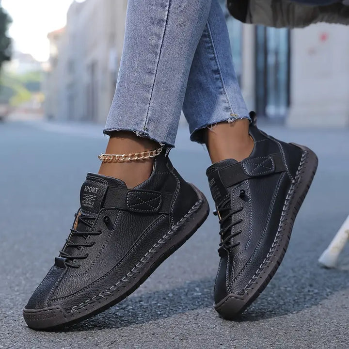 Damskie ortopedyczne skórzane sneakersy codziennego komfortu
