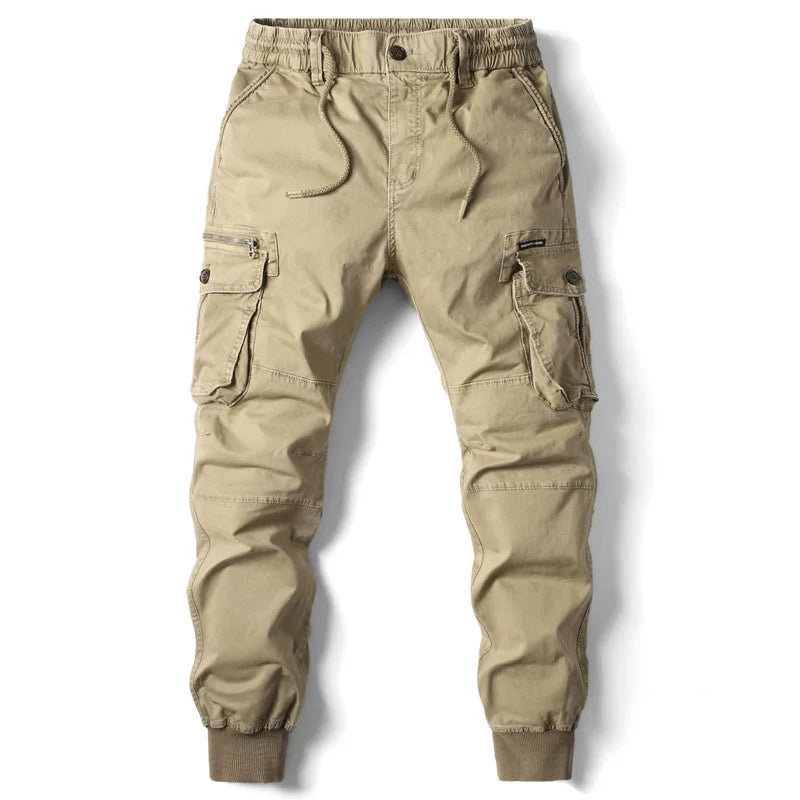 Męskie Spodnie Cargo Jogger z Wieloma Kieszeniami w Stylu Streetwear