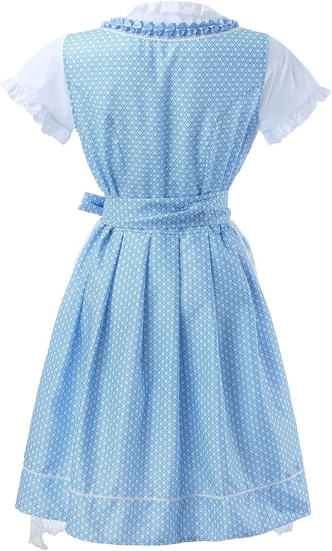 Sukienka Dirndl z Haftem i Koronką z Fasonem w Talii