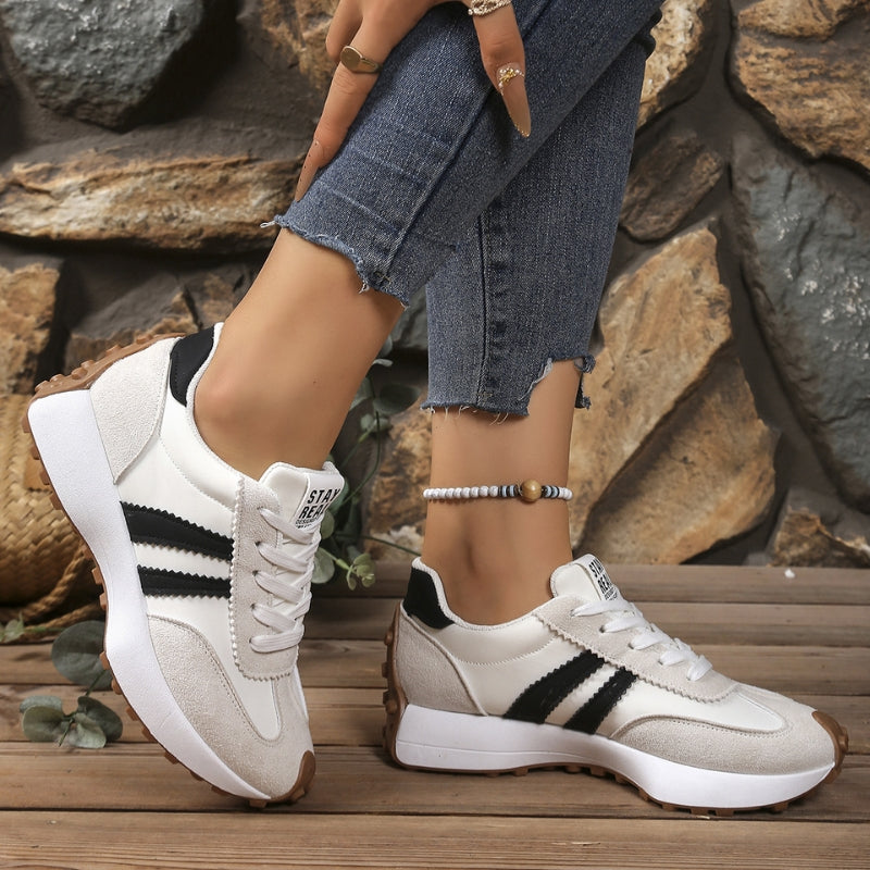 Damskie Retro Platformowe Sneakersy Biegowe Zamszowe Trenerki