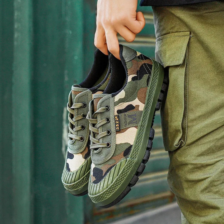 Męskie Sneakersy Niskie z Wydrukiem i Sznurowaniem
