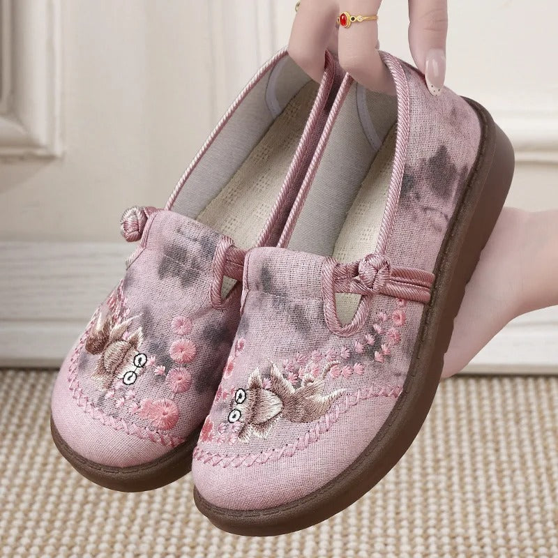 Damskie Slip-On Mokasyny z Wzorem – Wygodne Płaskie Buty do Pracy i na Weekend
