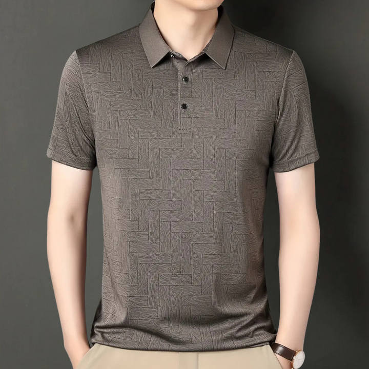 Męska koszulka polo z teksturowanym wzorem dzianiny, krótki rękaw, smart casual