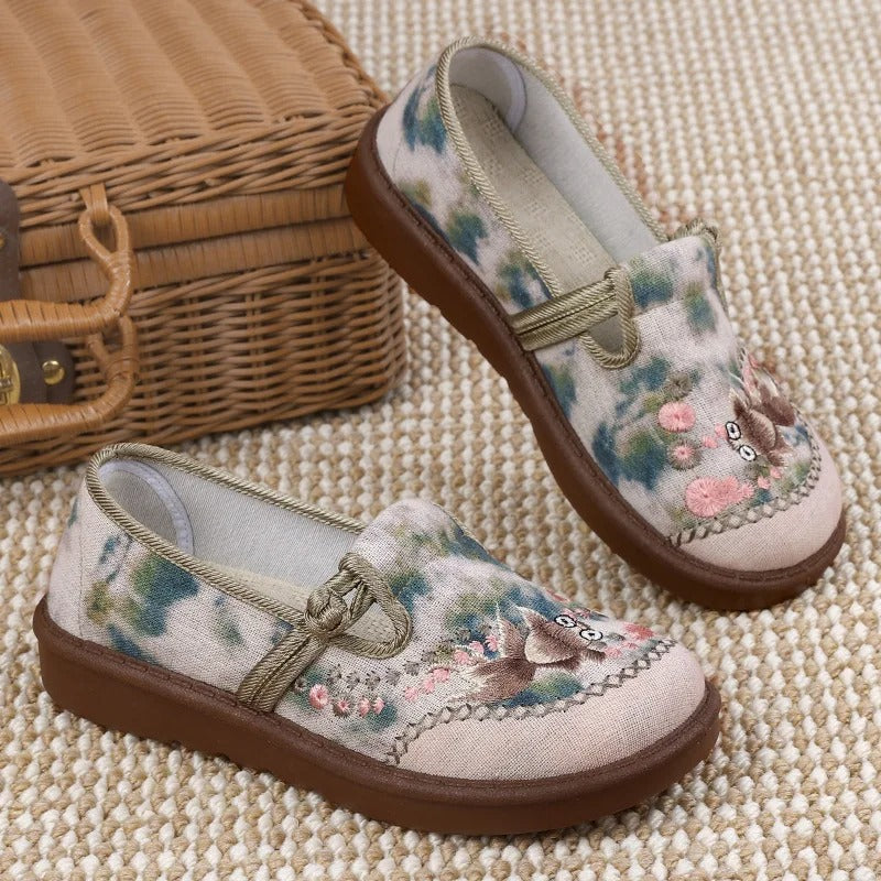 Damskie Slip-On Mokasyny z Wzorem – Wygodne Płaskie Buty do Pracy i na Weekend