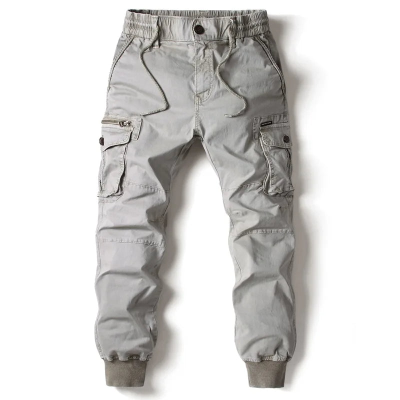 Męskie Spodnie Cargo Jogger z Wieloma Kieszeniami w Stylu Streetwear