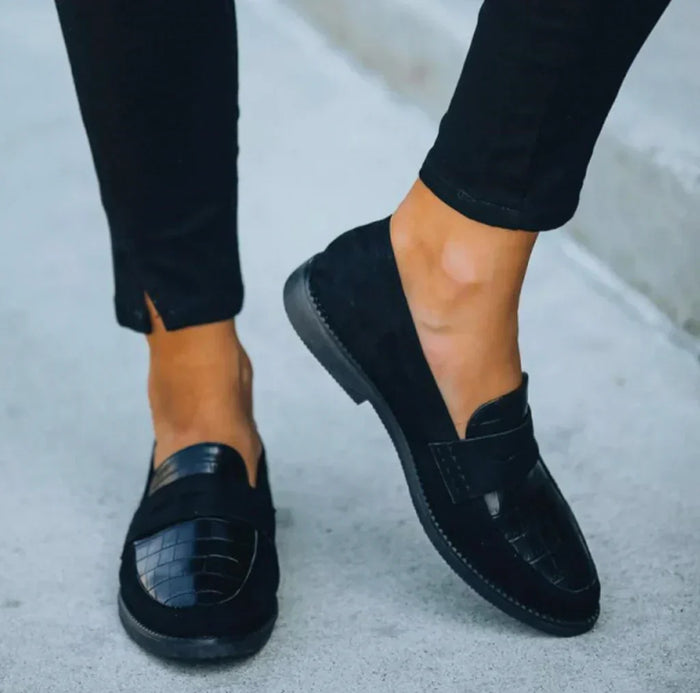 Damskie Mokasyny Slip-On z Wzorem Krokodyla, Codzienny Komfort