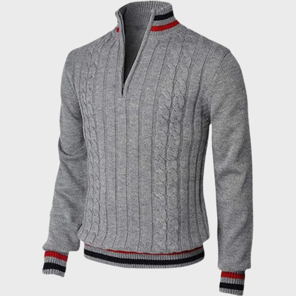 Męski Sweter z Połową Zamka – Stylowy, Wygodny, Oddychający, Smart Casual, Długi Rękaw