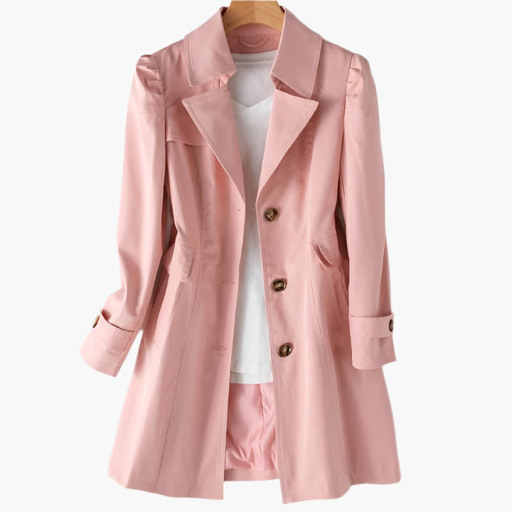 Kobiece płaszcze trench z pojedynczym zapięciem – dopasowana warstwa przejściowa do smart casual