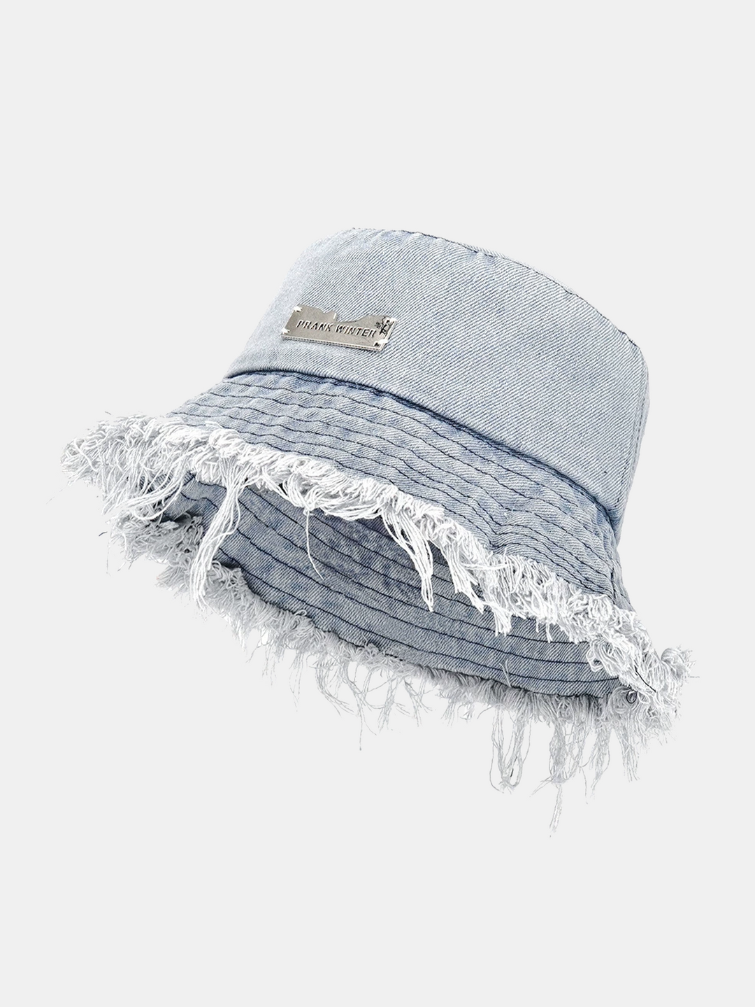 Męska Zniszczona Czapka Bucket z Frędzlami w Stylu Streetwear