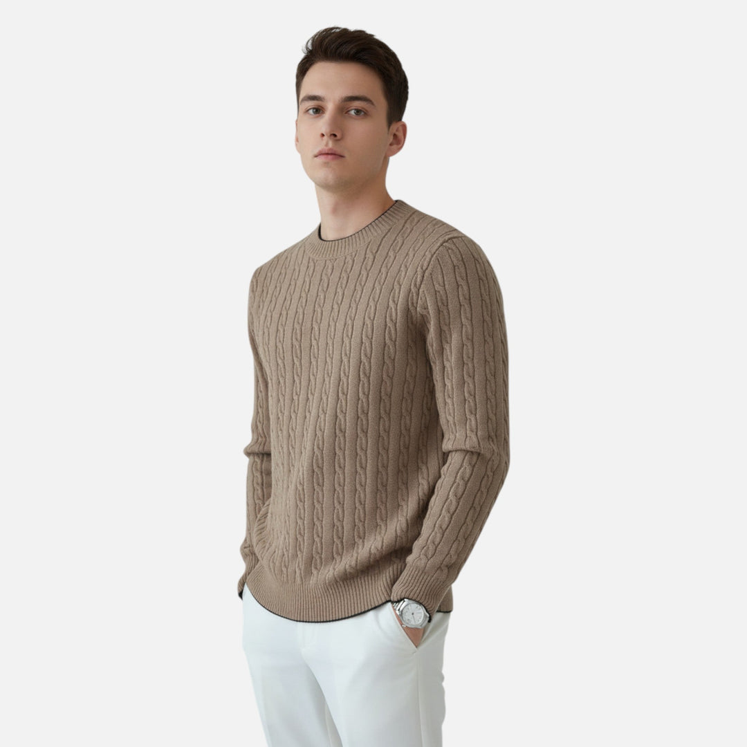 Valmonti | Męski Sweter z Rękawem Ribbed Knit