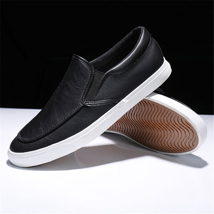 Męskie Slip-On Sneakersy z Gumową Podeszwą
