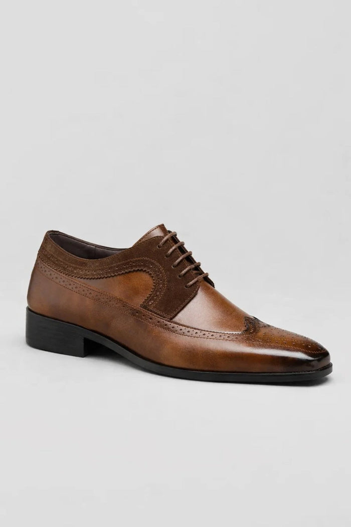Męskie eleganckie buty na sznurówki – Klasyczne obuwie na jesień o wysokości kostki