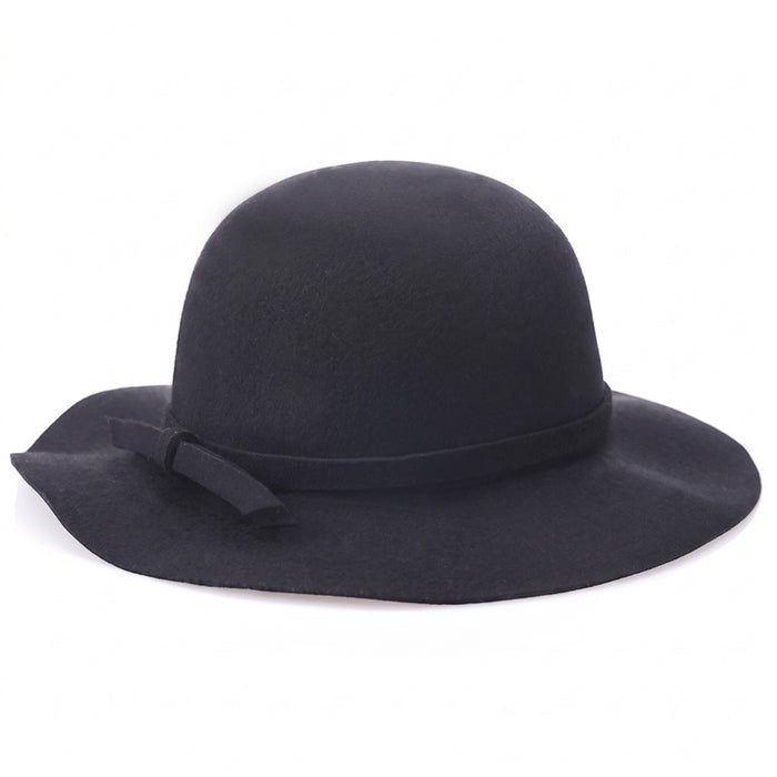 Kobieca Vintage Kapelusz Cloche z Detalem Wstążki