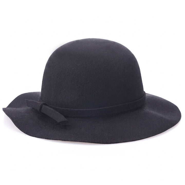 Kobieca Vintage Kapelusz Cloche z Detalem Wstążki