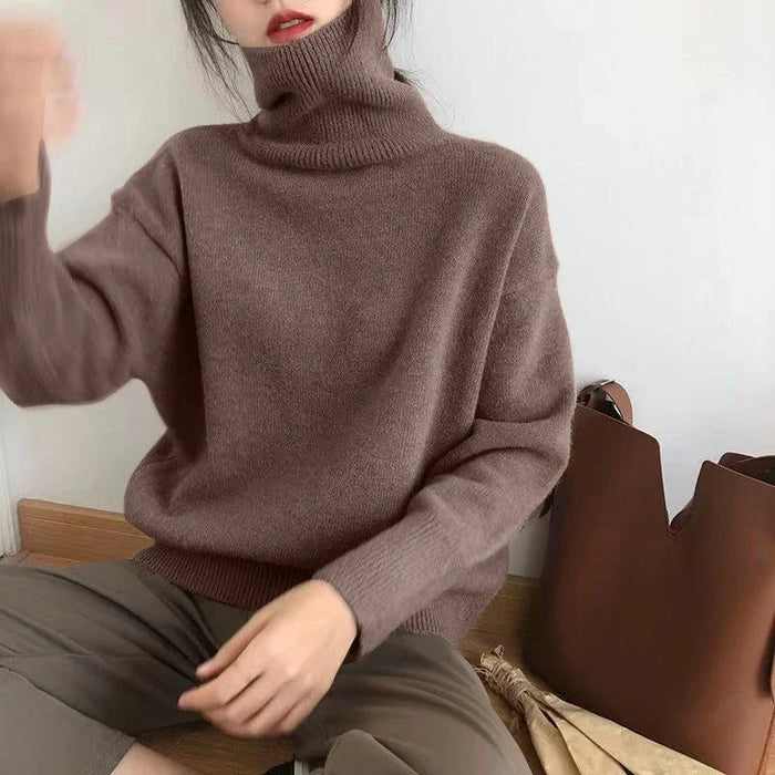 Damski Sweter z Golfem Oversized Długi Rękaw