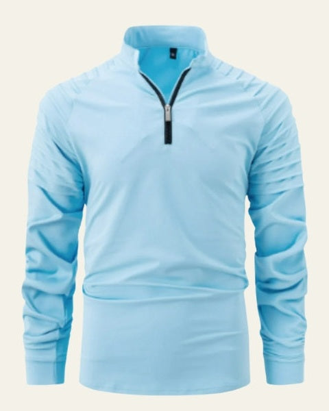 Męska koszulka polo z długim rękawem i zamkiem ćwierć – Slim Smart-Casual Styl na Jesień i Zimę