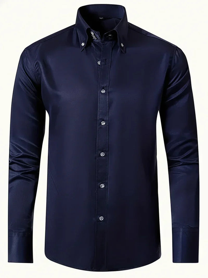 Męska koszula formalna o slim fit – Długi rękaw w stylu button-down na wydarzenia biznesowe