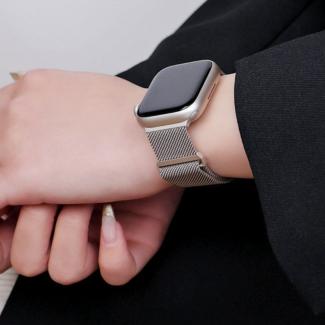 Męski Milanese pasek do Apple Watch – regulowany stalowy pasek do pracy i codziennego noszenia
