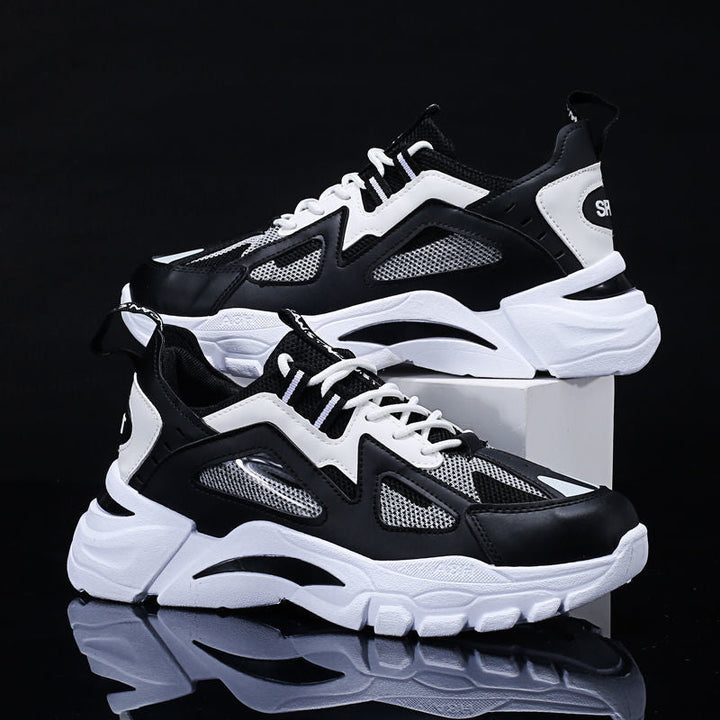 Męskie sneakersy z rzeźbioną podeszwą i warstwowym siateczkowym wierzchem
