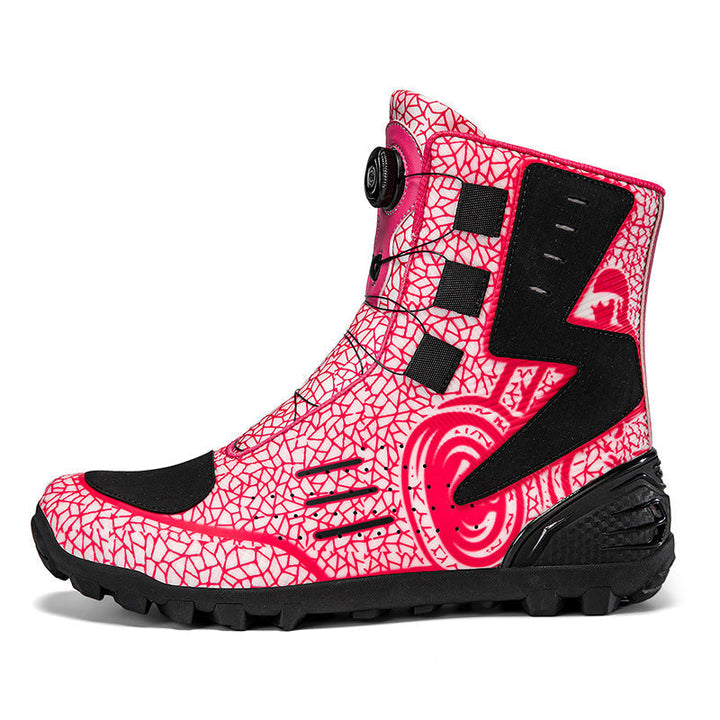 Męskie wysokie buty motocyklowe z nadrukiem