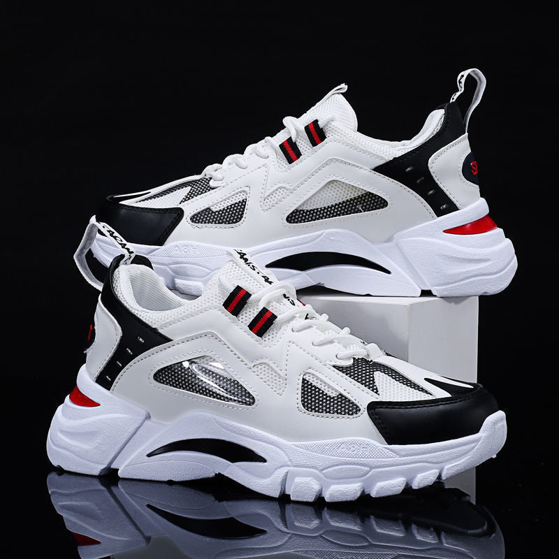 Męskie sneakersy z rzeźbioną podeszwą i warstwowym siateczkowym wierzchem