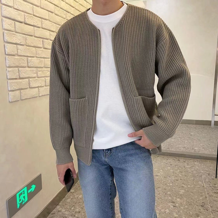 Męski sweter z wysokim kołnierzem – Ciepły, komfortowy, stylowy, casualowy, elegancki pulower