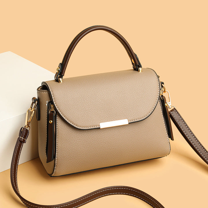 Kobieta strukturalna torebka crossbody z kontrastowym paskiem