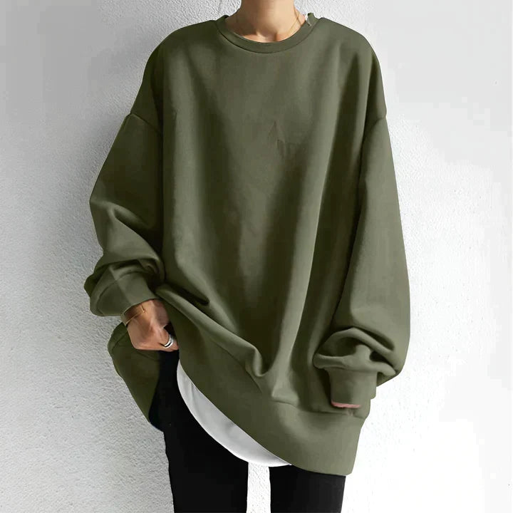 Damski sweter w rozmiarze plus z oversize’owym krojem – miękki, komfortowy, elegancki, luźny sweter