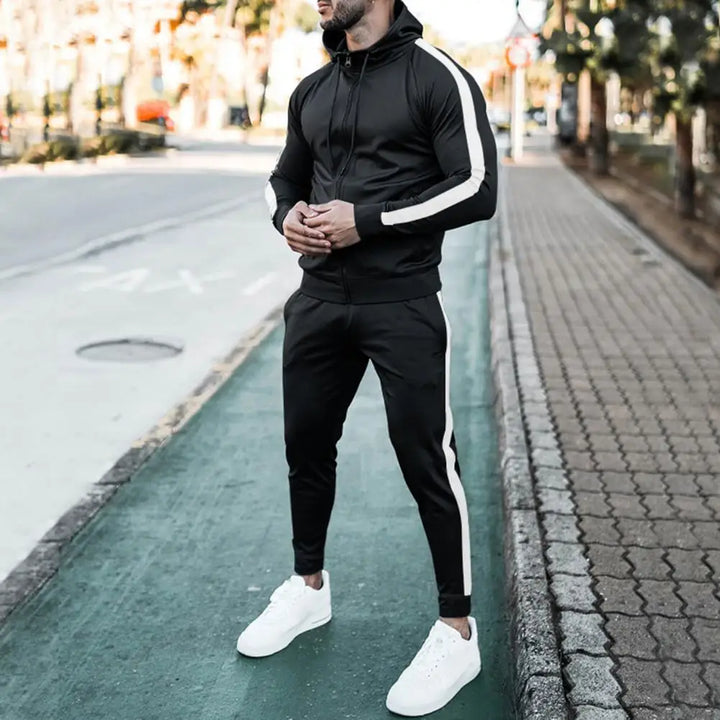 Męski Zestaw Dresowy Ponadczasowy Styl Wygodny Miękki Materiał Casual Sportowa Odzież Kompletny Strój