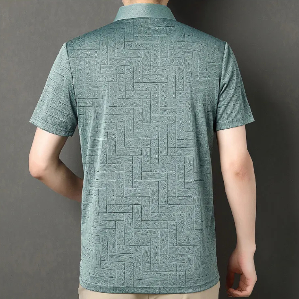 Męska koszulka polo z teksturowanym wzorem dzianiny, krótki rękaw, smart casual