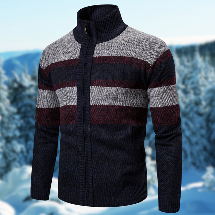 Męski Sweter w Paski z Dzianiny Lekki i Stylowy na Co Dzień